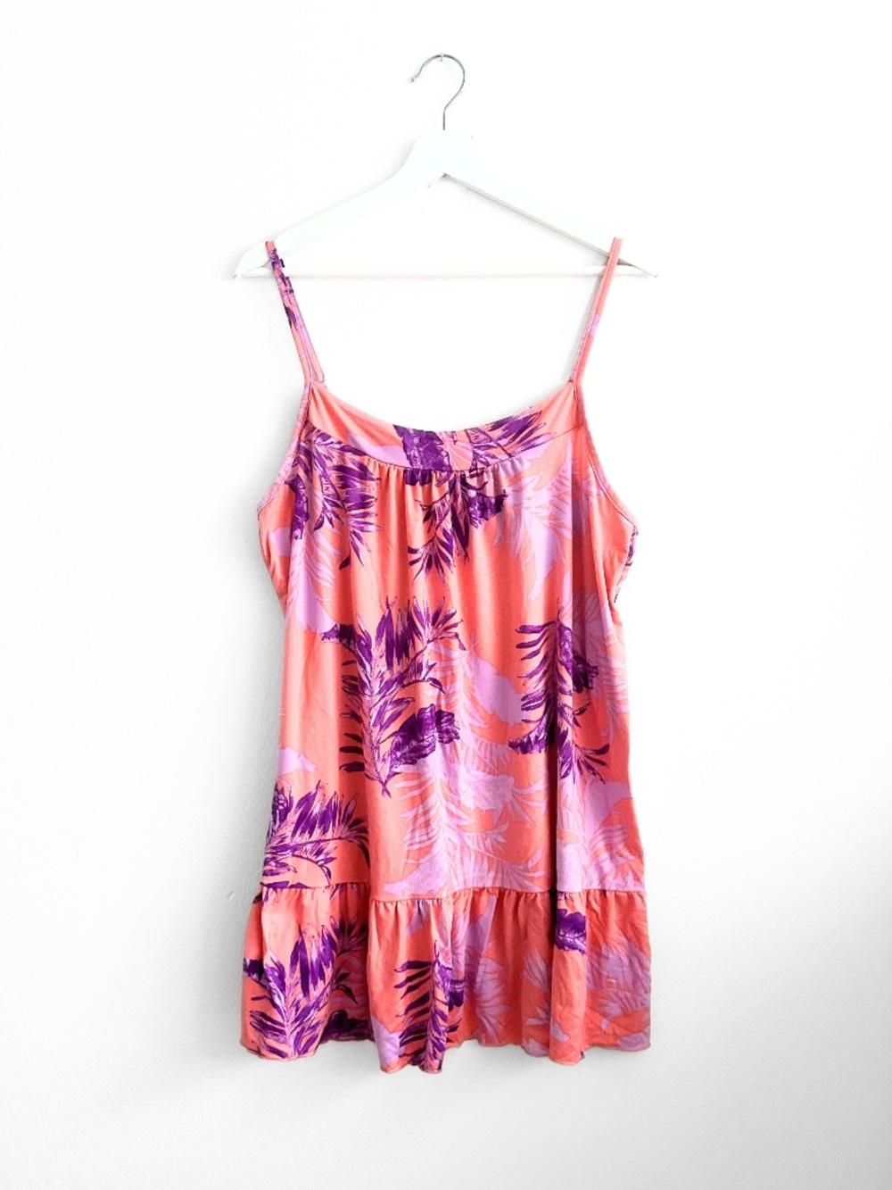 Joyspun Pretty Women's Night Dress Soft Sleepwear Tropical Tangerine & Purple XL